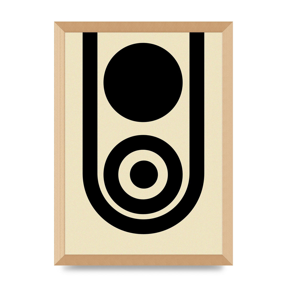 Abstract Line Circle Black Printed Poster - A3 framed