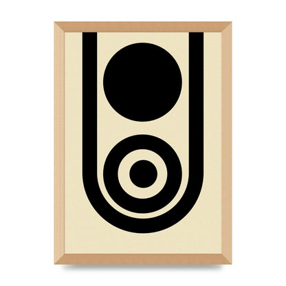 Abstract Line Circle Black Printed Poster - A3 framed