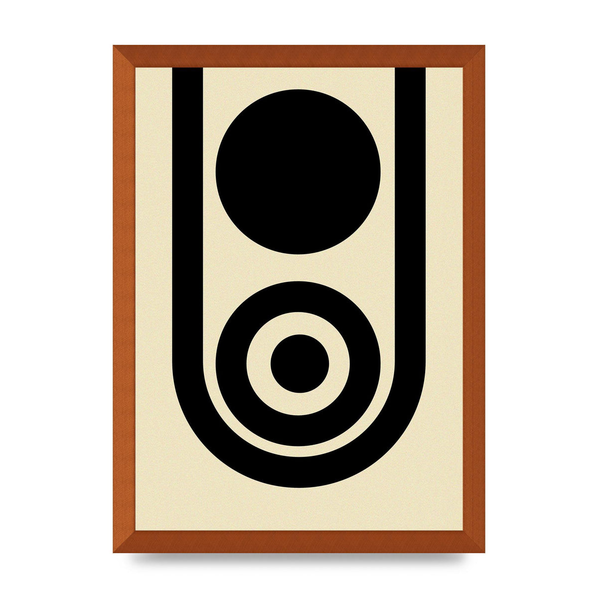 Abstract Line Circle Black Printed Poster - A3 framed