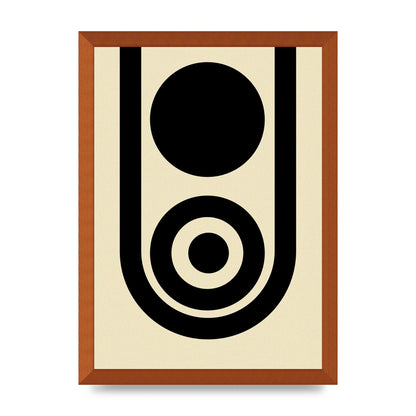 Abstract Line Circle Black Printed Poster - A3 framed