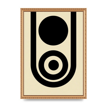 Abstract Line Circle Black Printed Poster - A3 framed