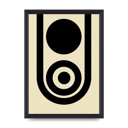 Abstract Line Circle Black Printed Poster - A3 framed