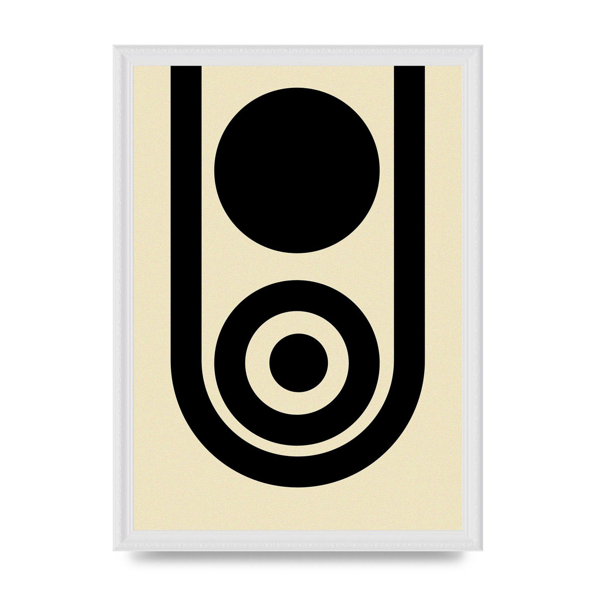 Abstract Line Circle Black Printed Poster - A3 framed