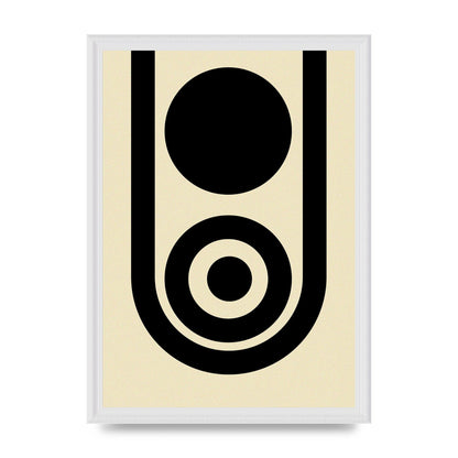 Abstract Line Circle Black Printed Poster - A3 framed