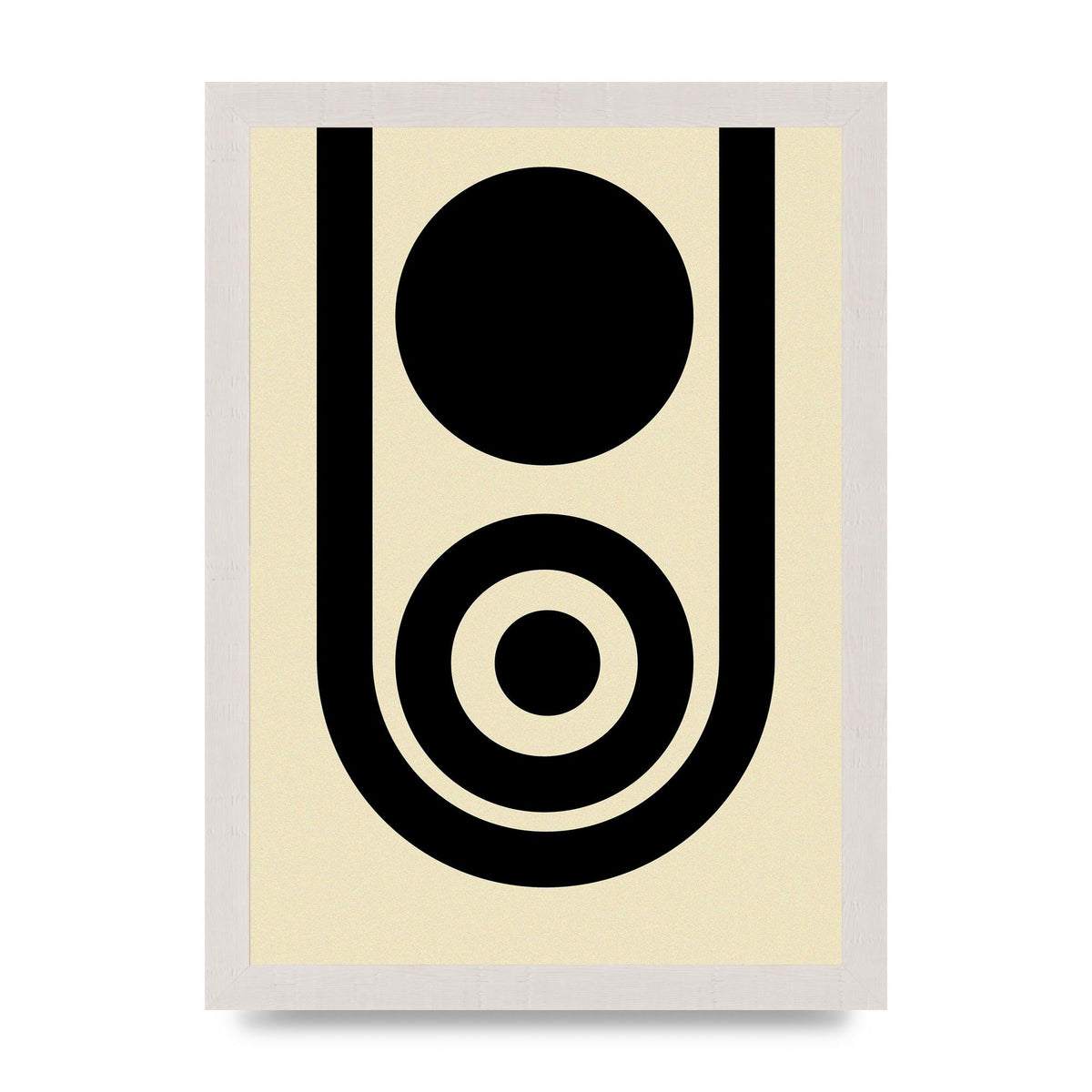 Abstract Line Circle Black Printed Poster - A4 framed
