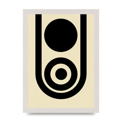Abstract Line Circle Black Printed Poster - A4 framed