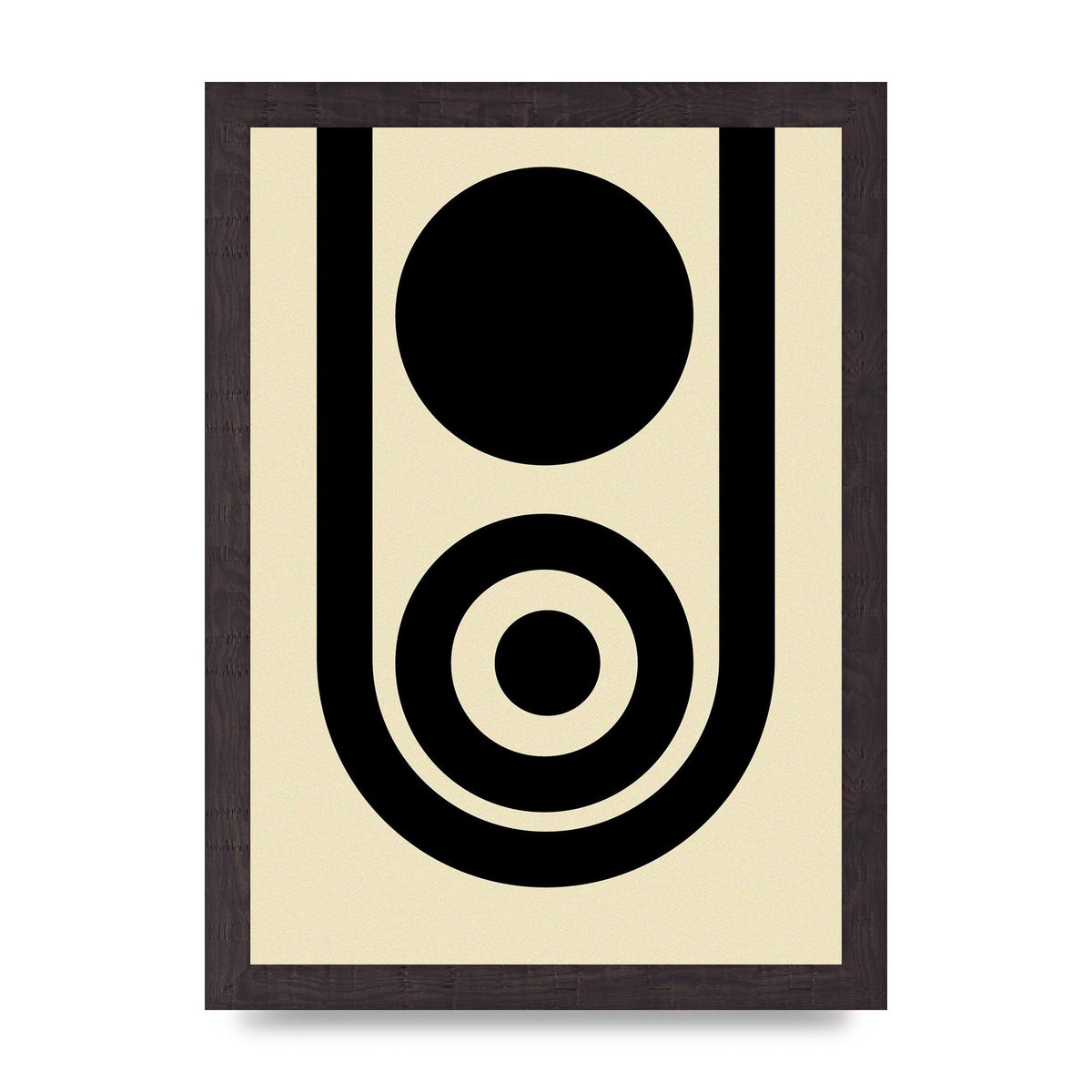 Abstract Line Circle Black Printed Poster - A4 framed
