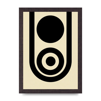 Abstract Line Circle Black Printed Poster - A4 framed