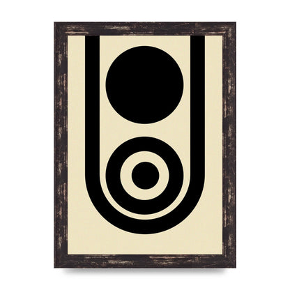 Abstract Line Circle Black Printed Poster - A4 framed