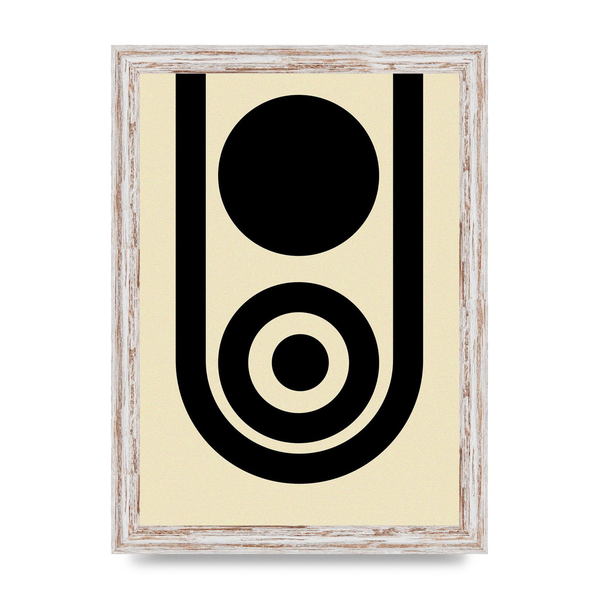 Abstract Line Circle Black Printed Poster - A4 framed