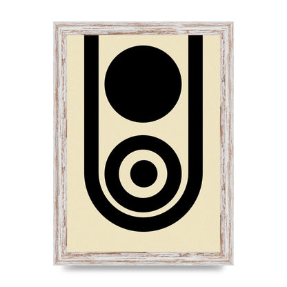 Abstract Line Circle Black Printed Poster - A4 framed