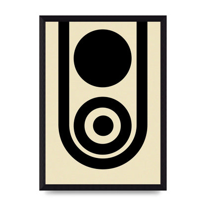 Abstract Line Circle Black Printed Poster - A4 framed