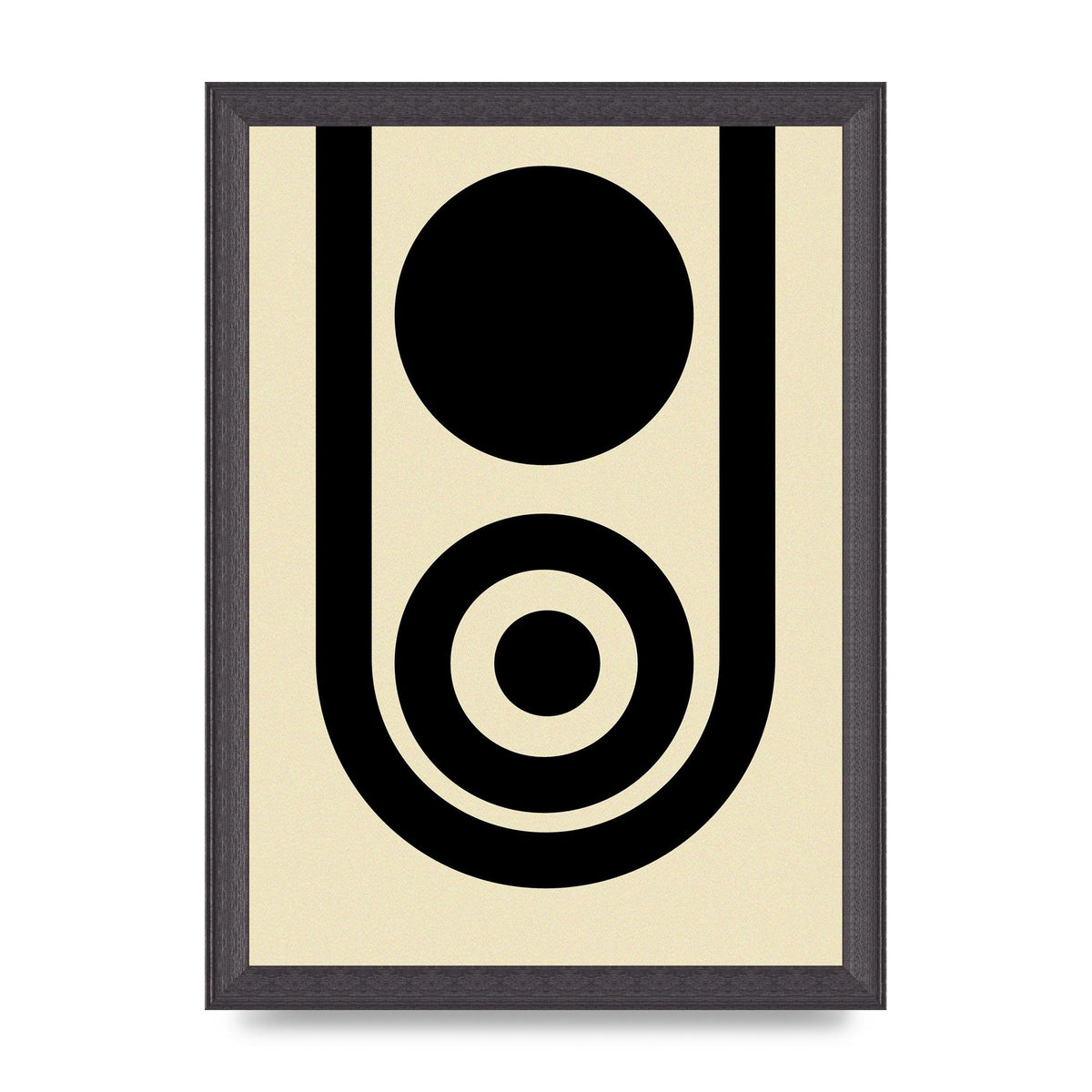 Abstract Line Circle Black Printed Poster - A4 framed
