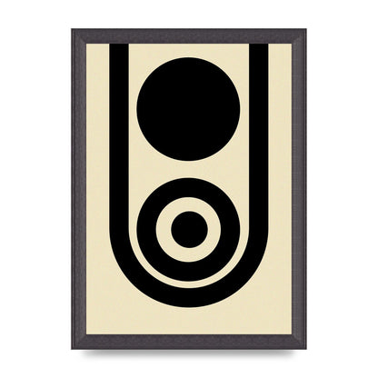 Abstract Line Circle Black Printed Poster - A4 framed
