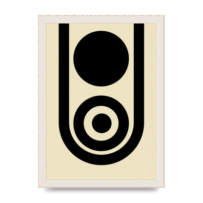 Abstract Line Circle Black Printed Poster - A4 framed