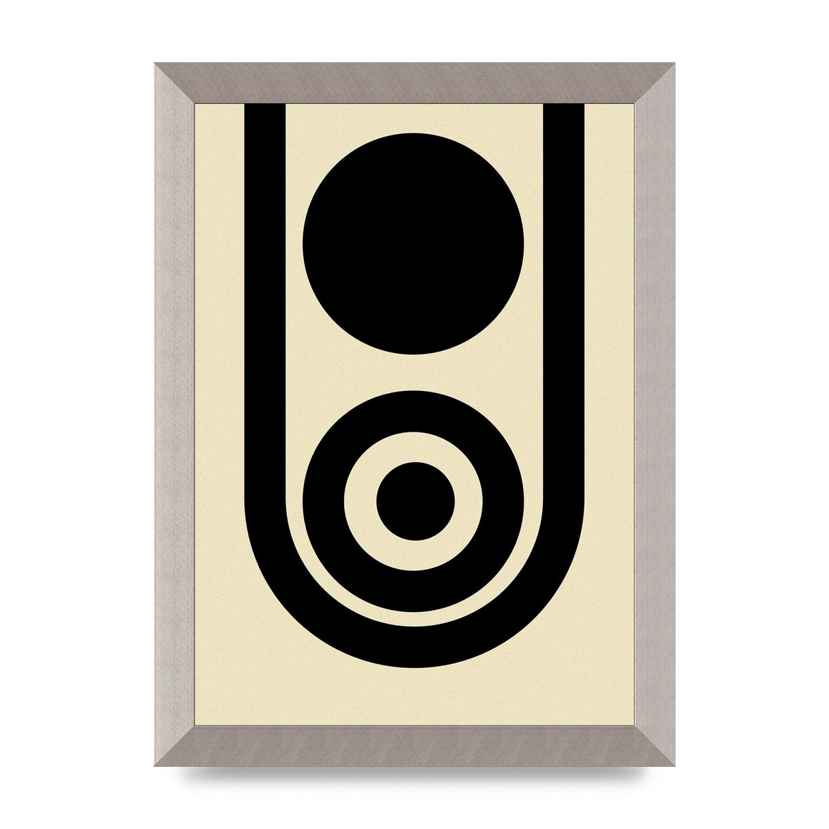 Abstract Line Circle Black Printed Poster - A4 framed
