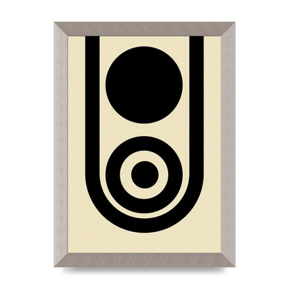 Abstract Line Circle Black Printed Poster - A4 framed