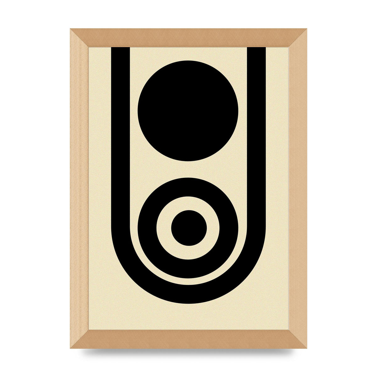 Abstract Line Circle Black Printed Poster - A4 framed