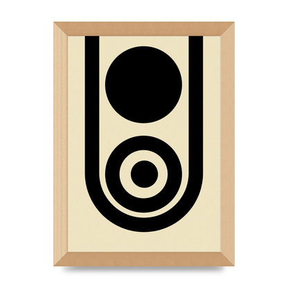 Abstract Line Circle Black Printed Poster - A4 framed
