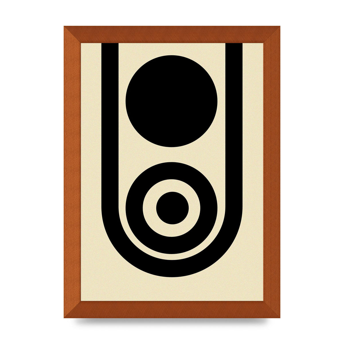 Abstract Line Circle Black Printed Poster - A4 framed