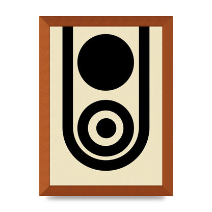 Abstract Line Circle Black Printed Poster - A4 framed