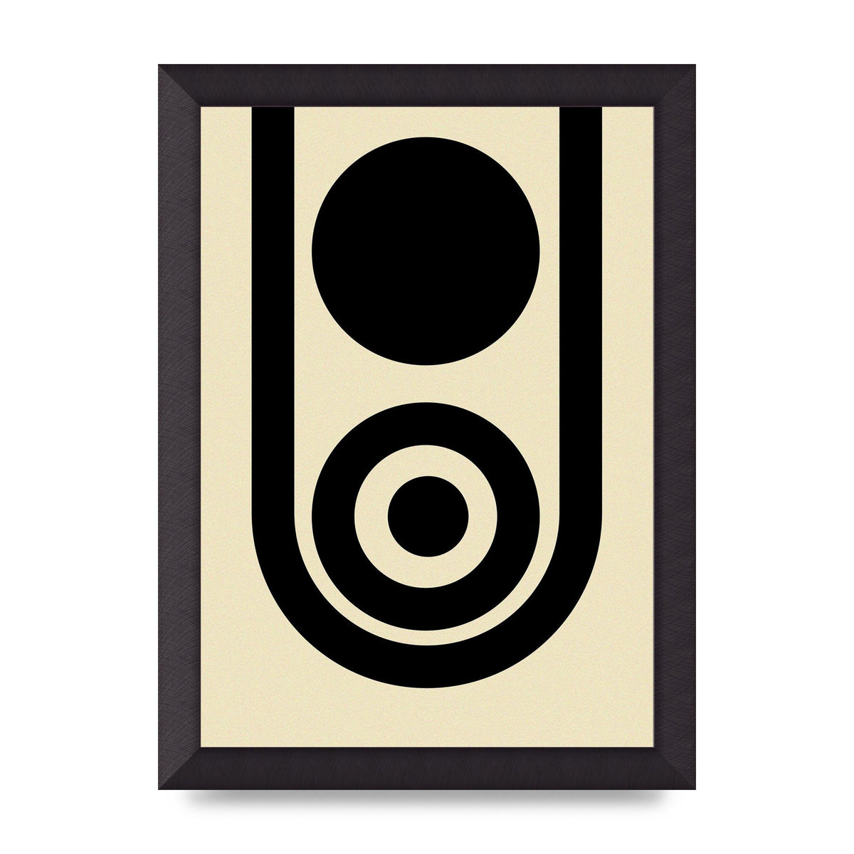 Abstract Line Circle Black Printed Poster - A4 framed