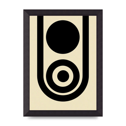 Abstract Line Circle Black Printed Poster - A4 framed