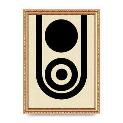 Abstract Line Circle Black Printed Poster - A4 framed