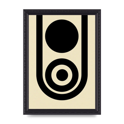Abstract Line Circle Black Printed Poster - A4 framed
