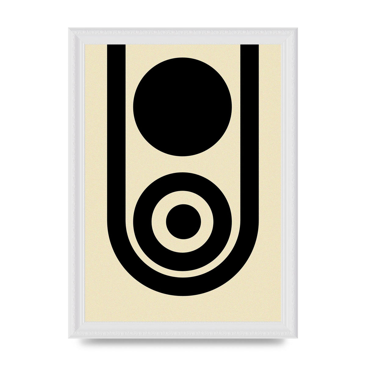 Abstract Line Circle Black Printed Poster - A4 framed