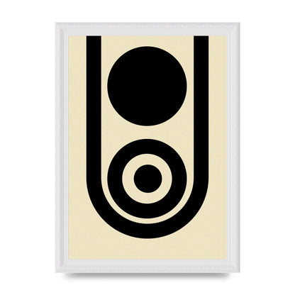Abstract Line Circle Black Printed Poster - A4 framed