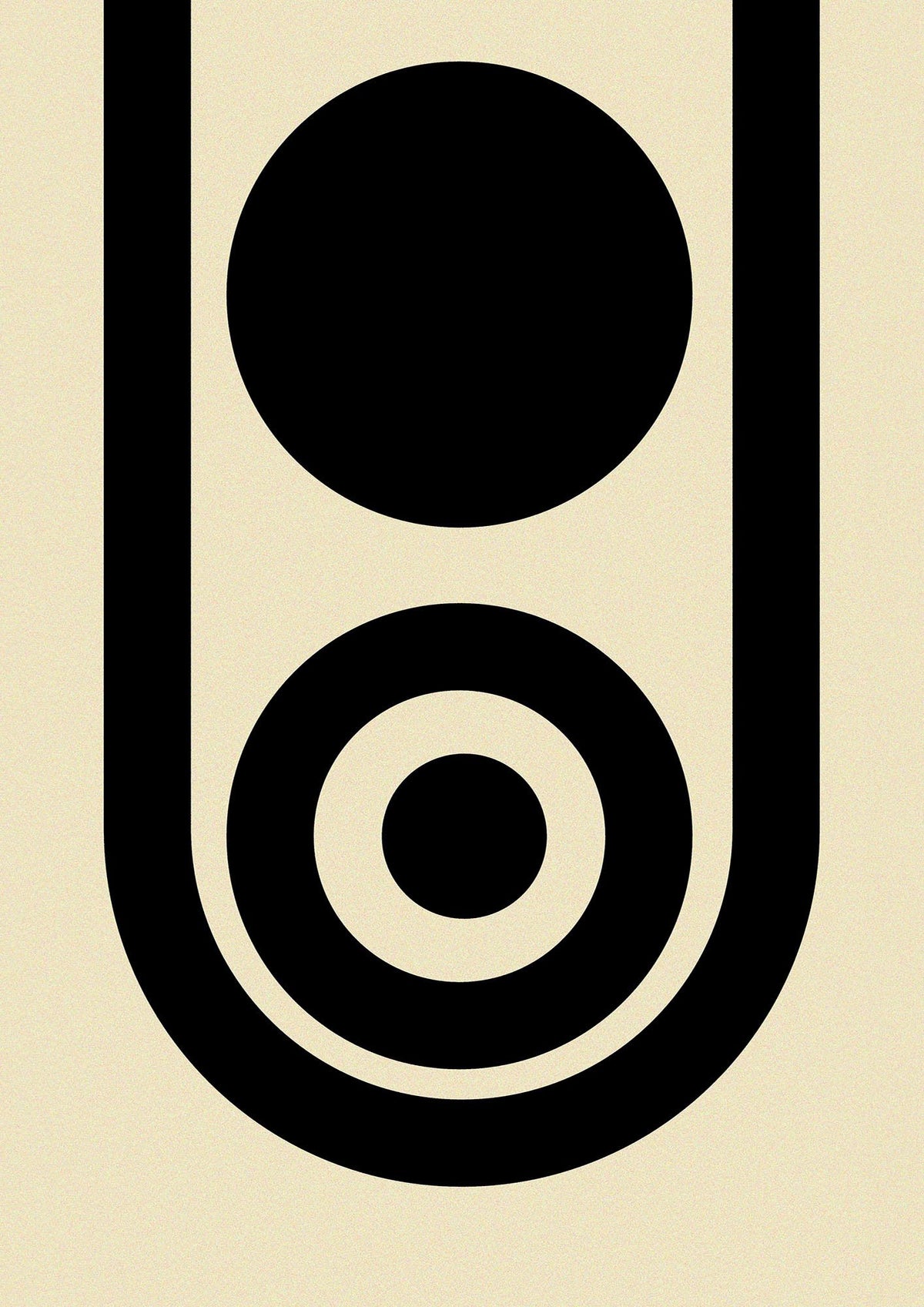 Abstract Line Circle Black Printed Poster - detail