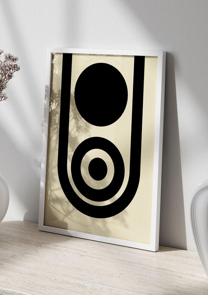 Abstract Line Circle Black Printed Poster - living room 2