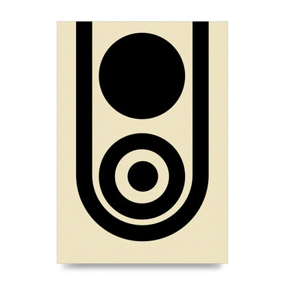 Abstract Line Circle Black Printed Poster - unframed print