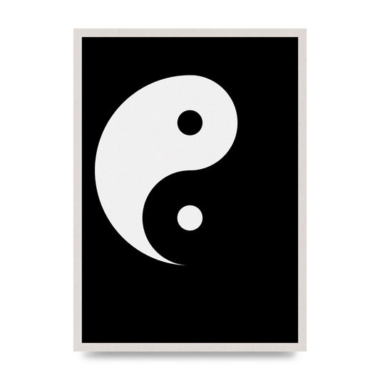 Yin Yang Minimalist Printed Poster - A2 framed