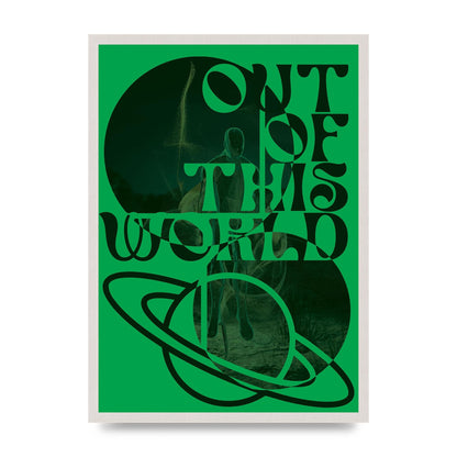Out Of This World Lofi Green" Printed Poster - A2 framed