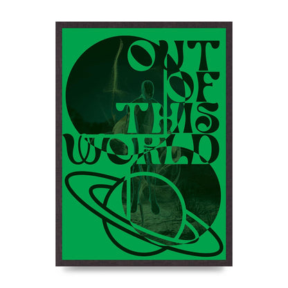 Out Of This World Lofi Green" Printed Poster - A2 framed