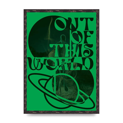 Out Of This World Lofi Green" Printed Poster - A2 framed