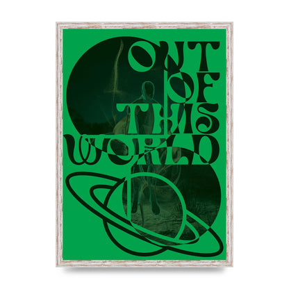 Out Of This World Lofi Green" Printed Poster - A2 framed