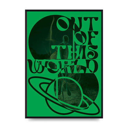 Out Of This World Lofi Green" Printed Poster - A2 framed