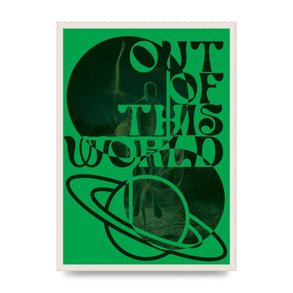 Out Of This World Lofi Green" Printed Poster - A2 framed