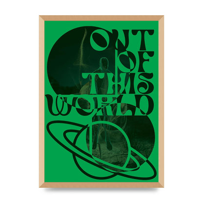 Out Of This World Lofi Green" Printed Poster - A2 framed