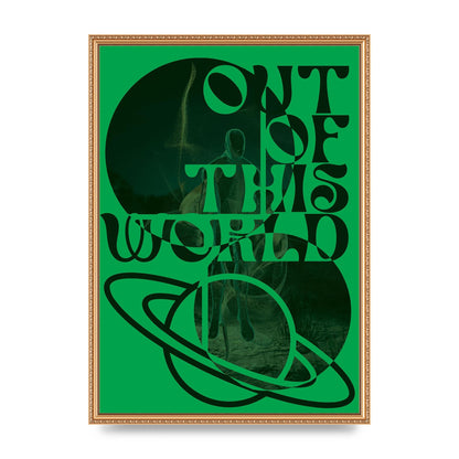 Out Of This World Lofi Green" Printed Poster - A2 framed