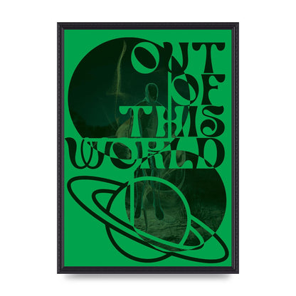 Out Of This World Lofi Green" Printed Poster - A2 framed
