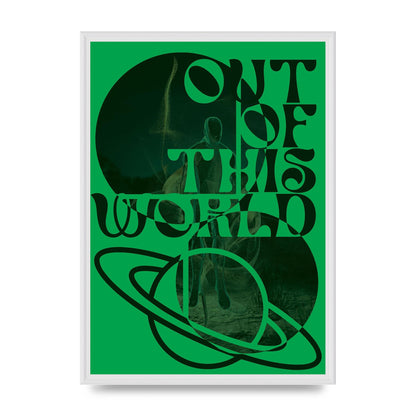 Out Of This World Lofi Green" Printed Poster - A2 framed