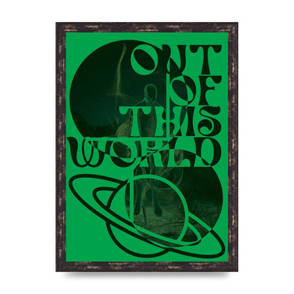 Out Of This World Lofi Green" Printed Poster - A3 framed