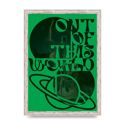 Out Of This World Lofi Green" Printed Poster - A3 framed