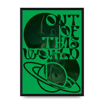 Out Of This World Lofi Green" Printed Poster - A3 framed