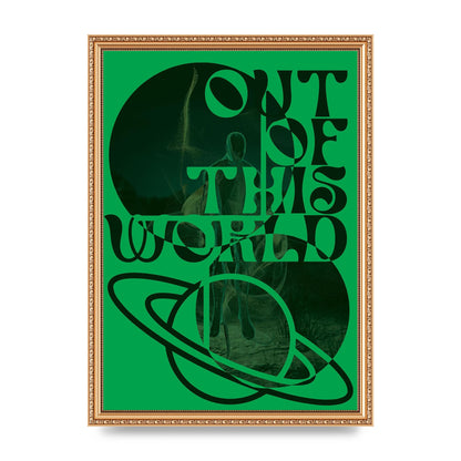 Out Of This World Lofi Green" Printed Poster - A3 framed