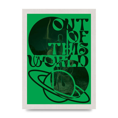 Out Of This World Lofi Green" Printed Poster - A4 framed